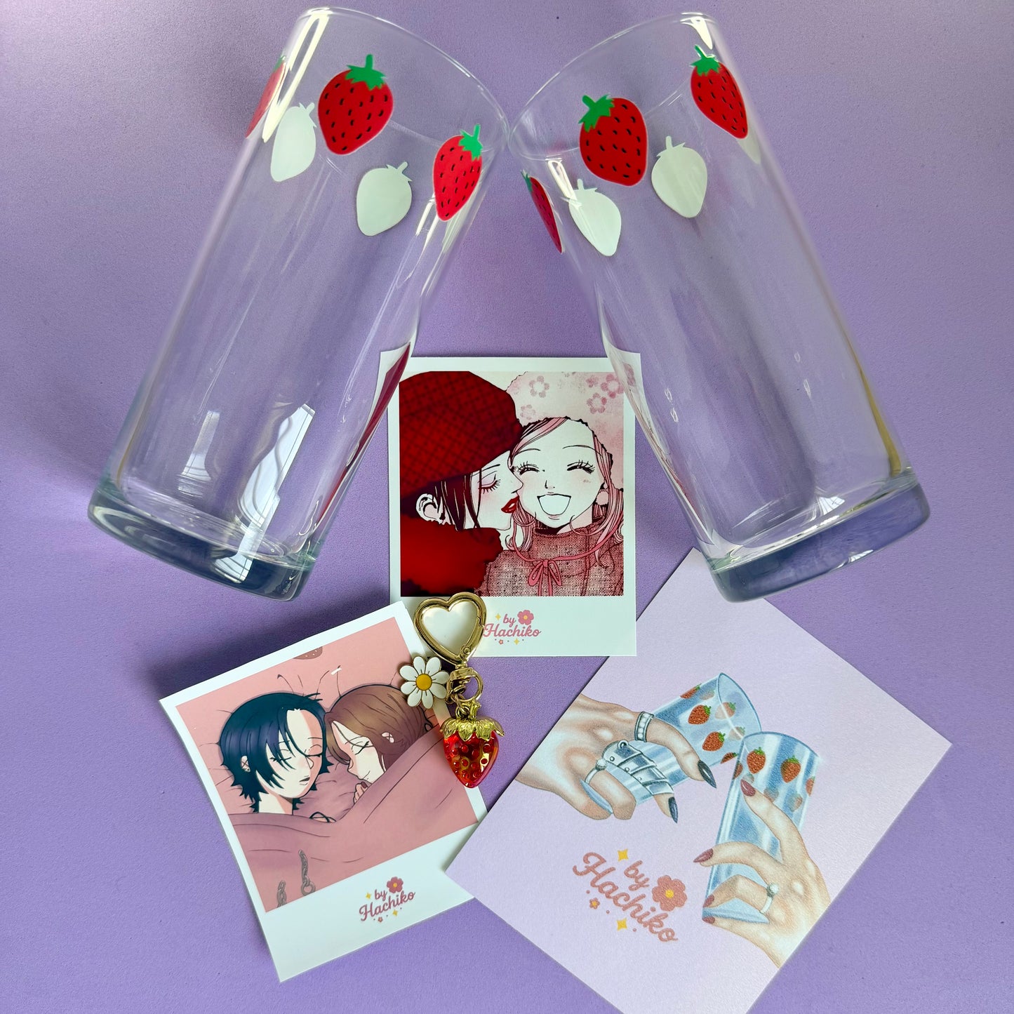 Pack Vasos de Fresitas NANA 🍓 + Arte Digital Oficial de Regalo | ByHachiko