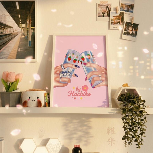 Mockup Arte digital vasos con fresitas Nana