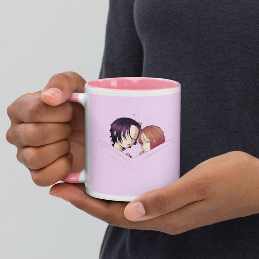 Mockup de taza NANA Anime personalizada sostenida en manos, diseño de las dos Nanas durmiendo