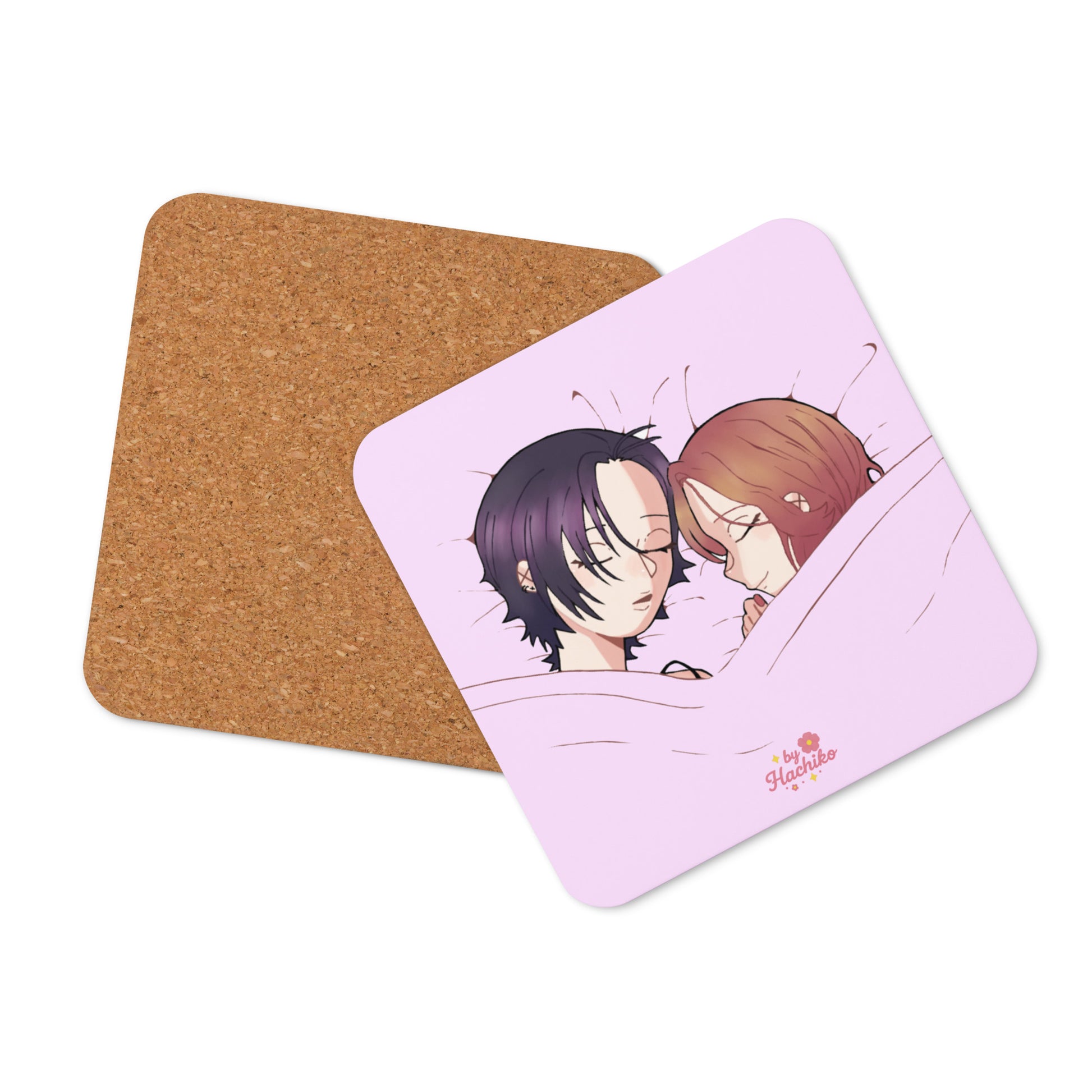 Posavasos kawaii inspirado en NANA con ilustración de las Nanas durmiendo, diseño ByHachiko.