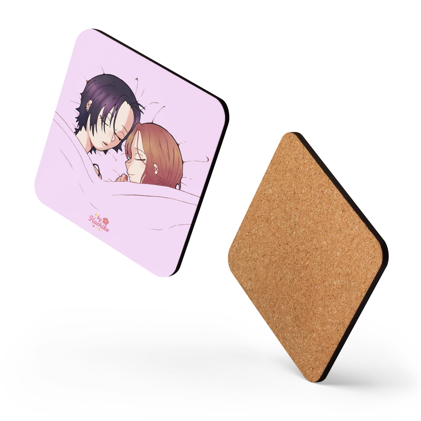 Posavasos NANA sobre mesa de madera, diseño adorable de las Nanas durmiendo