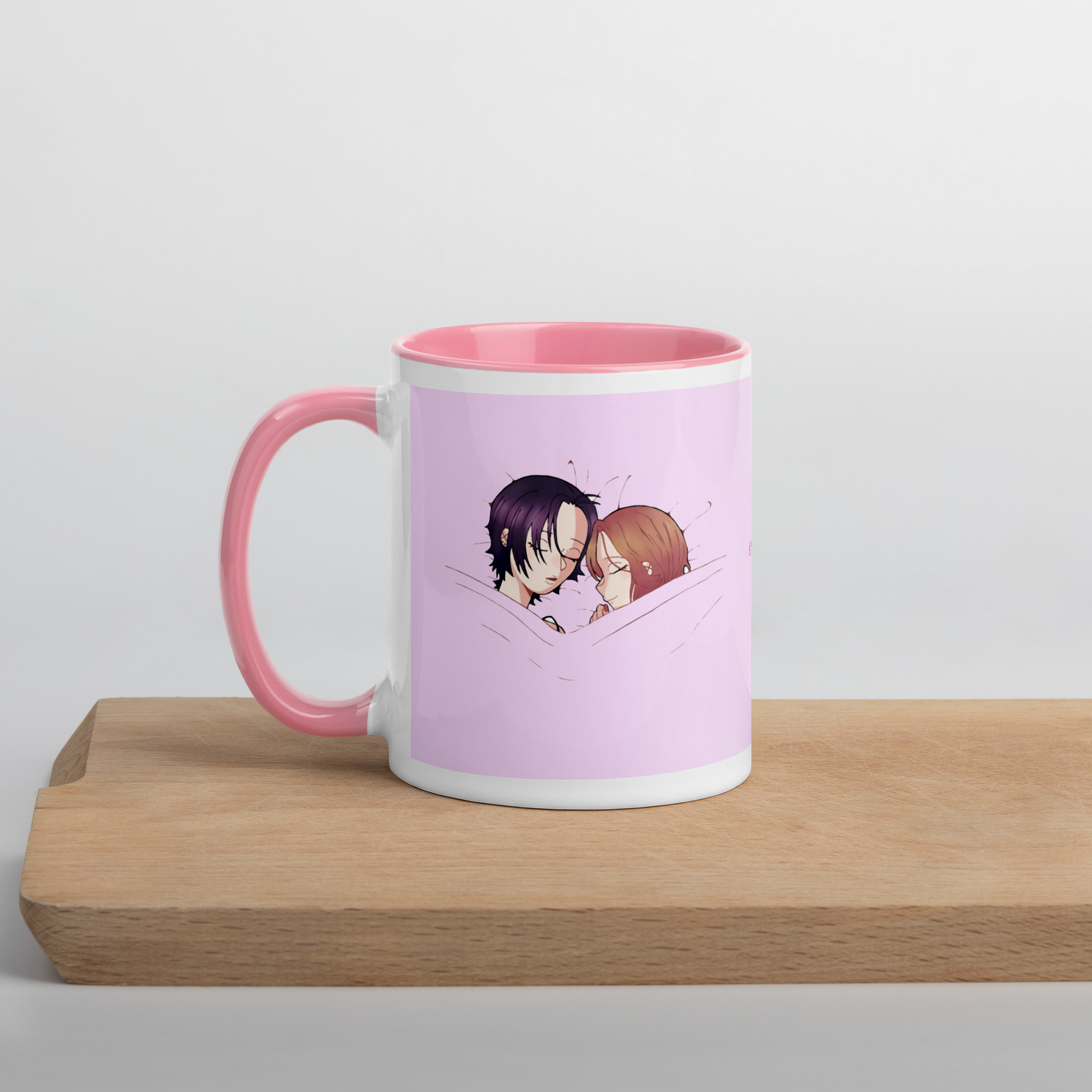 Taza personalizada de NANA Anime con ilustración de las Nanas durmiendo, diseño tierno en tonos rosados