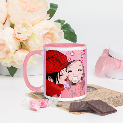 Taza NANA rosa con ilustración kawaii de Hachi – diseño exclusivo By Hachiko – taza anime personalizable